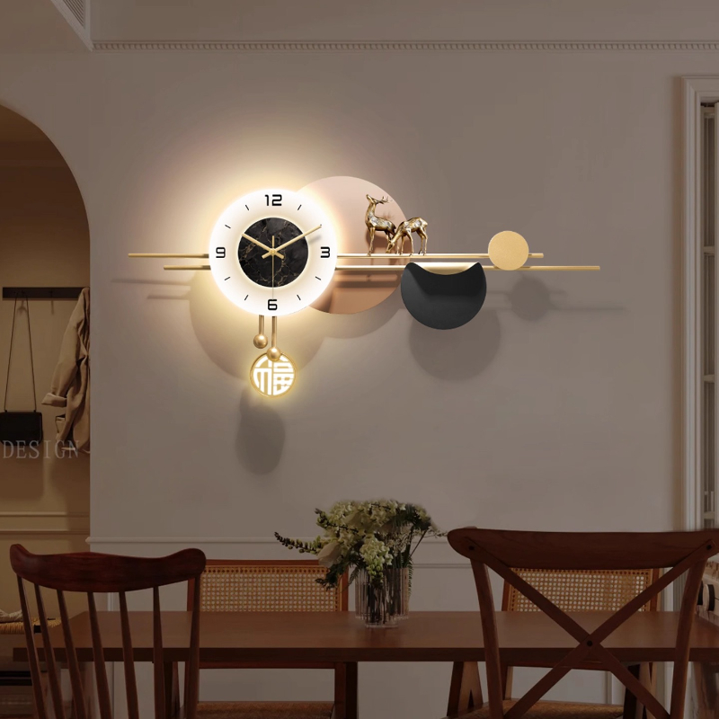 Luxury Lifestyle Aesthetics - Light Luxury Interior Wall Clocks Led